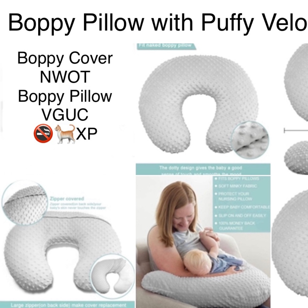 Boppy pillow and minky nursing pillow cover